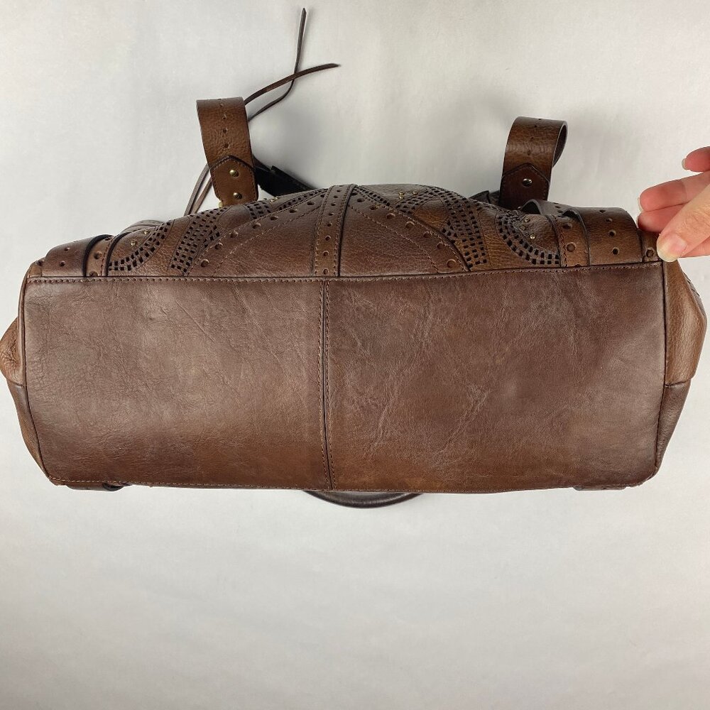 Cole Haan Sierra Lasercut Brown Leather Shoulder Bag Boho - Picture 4 of 16